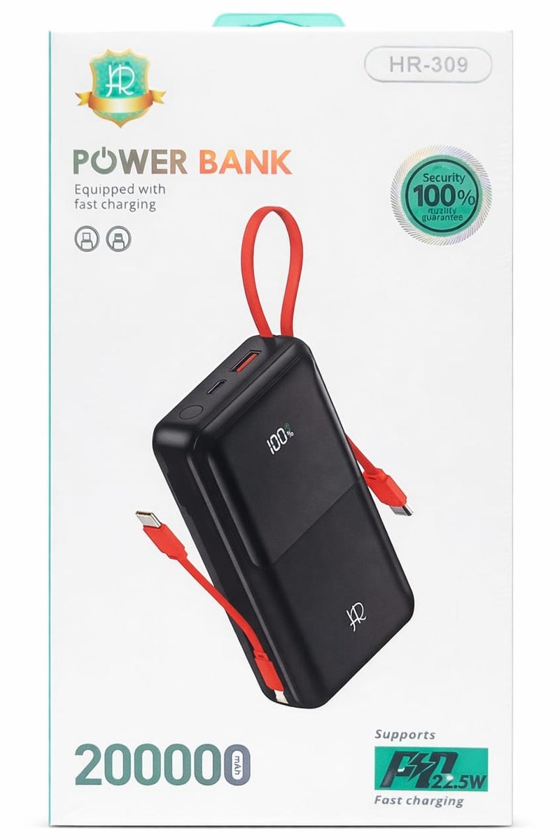 HR Power Bank 20000mAh PD 22.5W Fast Charging with Digital Display – Model HR-309 - Image 2